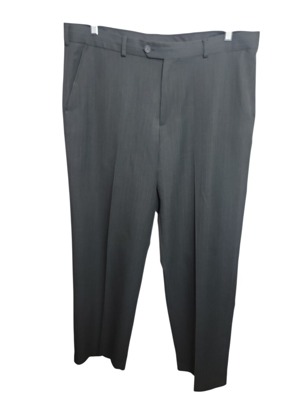 Izod men's gray striped flat front dress pants size 38x32 straight leg